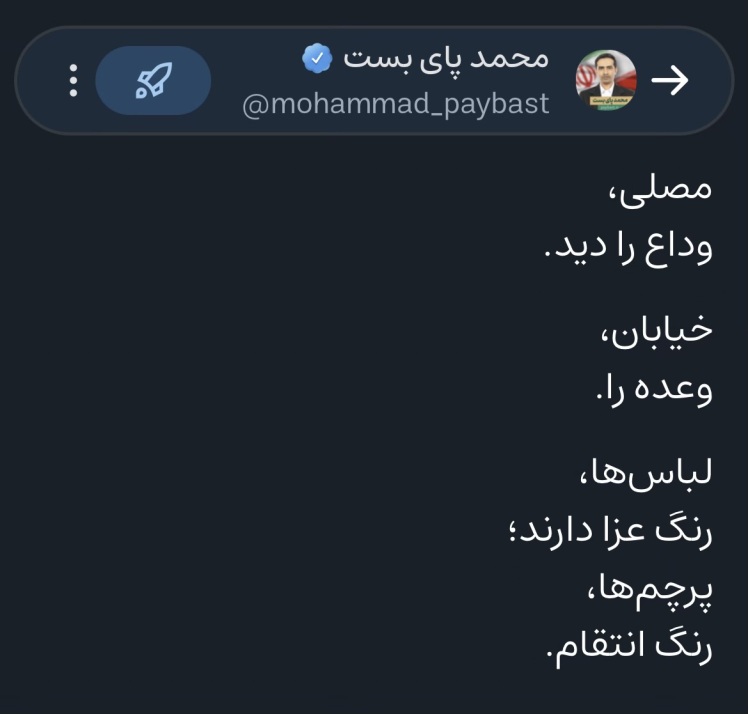 لباس‌ها رنگ عزا؛ پرچم‌ها رنگ انتقام